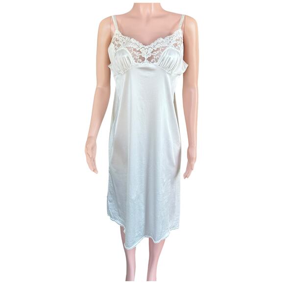 White Vassarette Lace Slip
